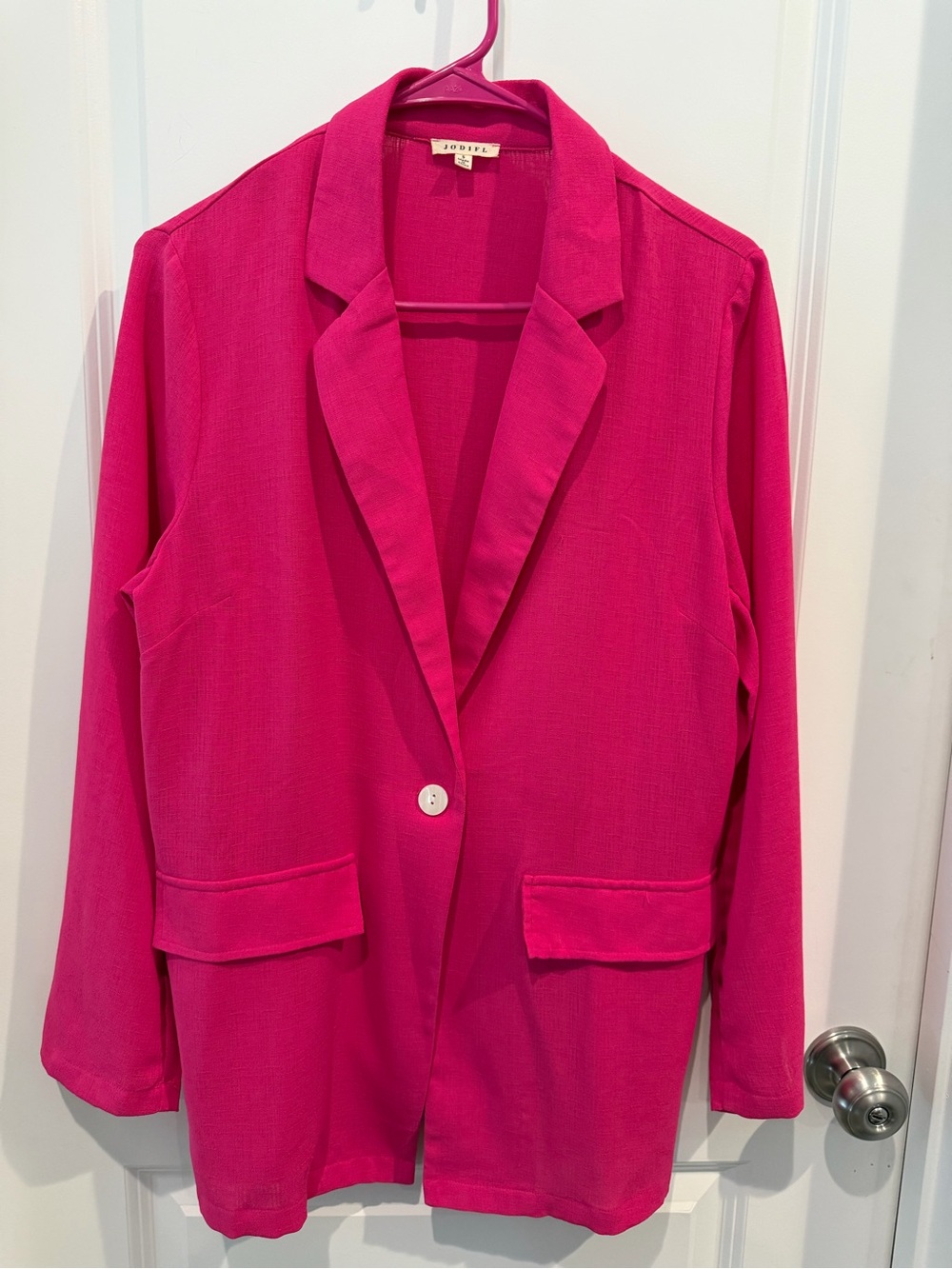 JODIFL Vibrant Fuchsia Single-Button Blazer Size Small